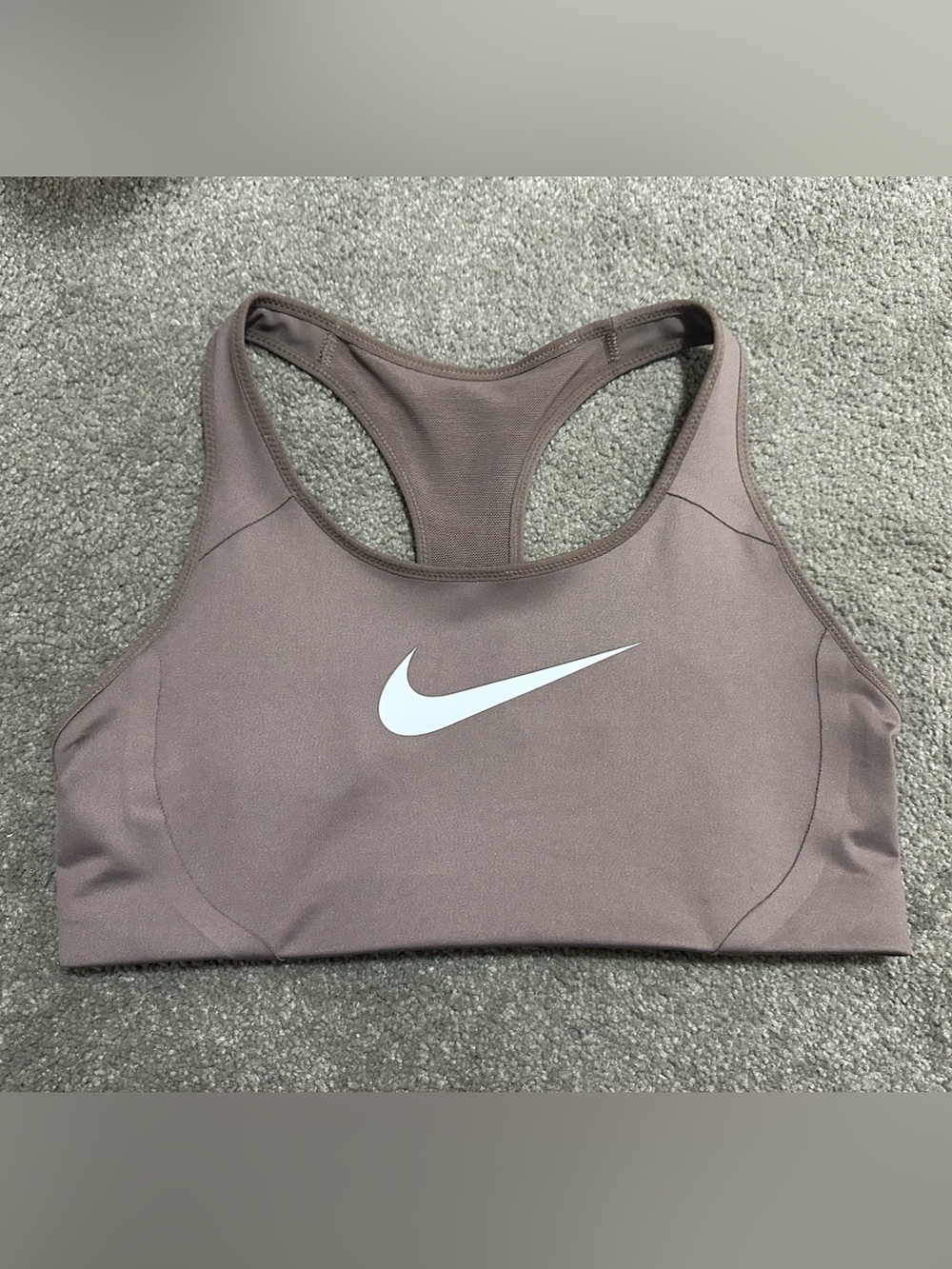Nike Mauve Racerback Sports Bra with White Swoosh